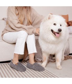 Damskie Kapcie Miękkie Pianka Memory Ocieplane Podszewka Szare 39,5 EU