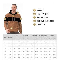 Męska Bluza z Kapturem Długi Rękaw Casual Ciepła Sportowa Stylowa Czarna XL