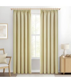 Zasłony Firany Zaciemniające Nowoczesne Biskotowe Beżowe 225 x 140 cm 2 szt