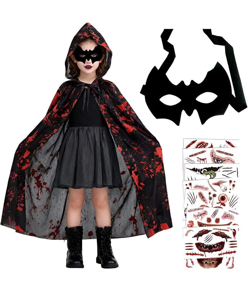 Kostium Wampira Drakula dla Dzieci Halloween Peleryna 110 cm Akcesoria