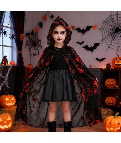 Kostium Wampira Drakula dla Dzieci Halloween Peleryna 110 cm Akcesoria