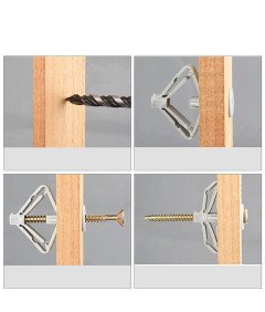 Kołki Motylkowe do Płyt Gipsowo-Kartonowych Zestaw Śruby 13 x 35 mm 50 szt