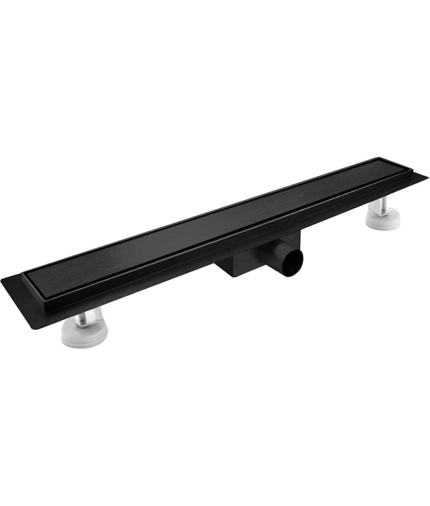 Odpływ Prysznicowy Liniowy Syfon Sitko 360 Filtr do Włosów Czarny 110 cm