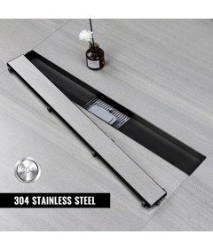 Odpływ Prysznicowy Liniowy Syfon Sitko 360 Filtr do Włosów Czarny 110 cm