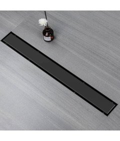 Odpływ Prysznicowy Liniowy Syfon Sitko 360 Filtr do Włosów Czarny 110 cm