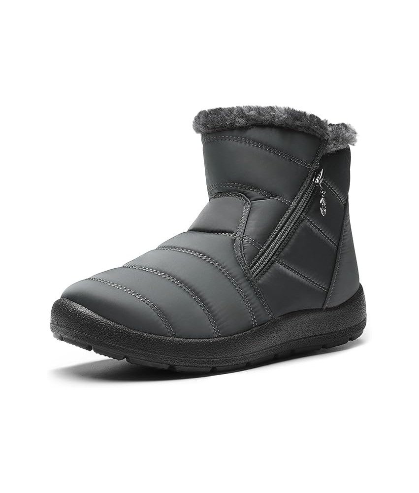 DREAM PAIRS Damskie Buty Zimowe Śniegowce Ciepłe Wodoszczelne Szare 37