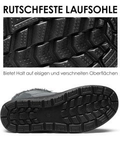 DREAM PAIRS Damskie Buty Zimowe Śniegowce Ciepłe Wodoszczelne Szare 37