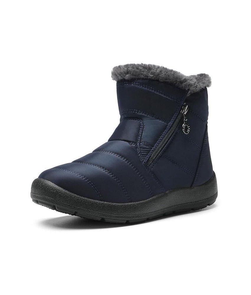 DREAM PAIRS Damskie Buty Zimowe Śniegowce Ciepłe Wodoszczelne Granatowe 41