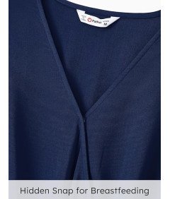 PatPat Sukienka Midi Elegancka Gładka Vintage Koktajlowa Granatowa L