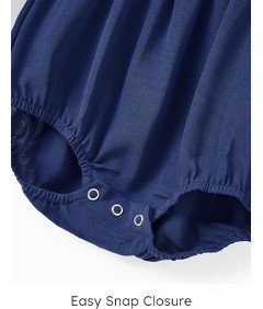 PatPat Sukienka Elegancka Gładka Vintage Granatowa Dla Dziewczynek 2 Lata