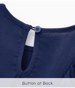 PatPat Sukienka Elegancka Gładka Vintage Granatowa Dla Dziewczynek 2 Lata