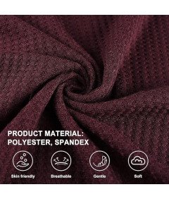 Tuopuda Sweter Damski Bluzka na Długi Rękaw Okrągły Dekolt Bordowa XXL