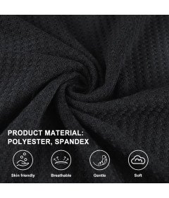 Tuopuda Sweter Damski Bluzka na Długi Rękaw Okrągły Dekolt Czarny XL