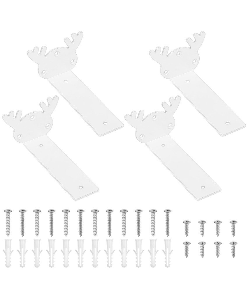 Wsporniki do Półek Podpórki Wsporniki Półek 15 cm Stalowe Białe 4-PAK