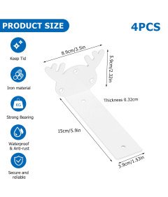 Wsporniki do Półek Podpórki Wsporniki Półek 15 cm Stalowe Białe 4-PAK