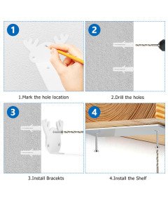 Wsporniki do Półek Podpórki Wsporniki Półek 15 cm Stalowe Białe 4-PAK