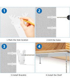 Wsporniki do Półek Podpórki Wsporniki Półek 20 cm Stalowe Białe 4-PAK