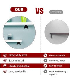 Wsporniki do Półek Podpórki Wsporniki Półek 12,5 cm Stalowe Czarne 4-PAK