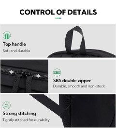 Waterfly Plecak Szkolny Miejski Sportowy Przegroda na Laptopa Czarny 18 L