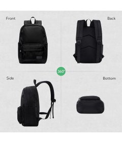 Waterfly Plecak Szkolny Miejski Sportowy Przegroda na Laptopa Czarny 18 L