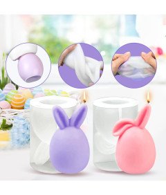 Silikonowa Forma do Świec Foremka 2 Sztuki DIY Króliczek Wielkanocny 3D