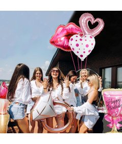 Zestaw Dekoracji na Urodziny Balony Urodzinowe Zestaw 13 Sztuk Duże Różowe