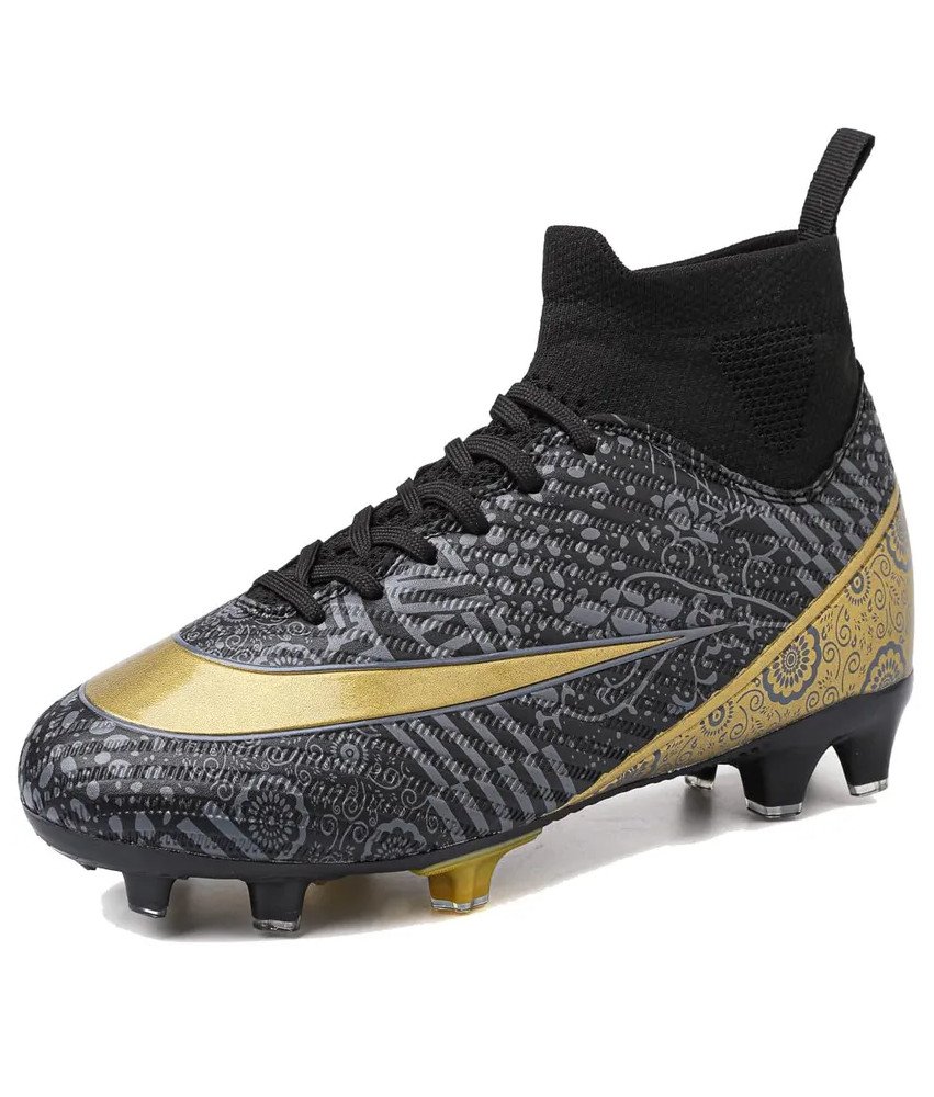 VTASQ Buty Piłkarskie Męskie Korki Sportowe Treningowe Lanki Czarne 41