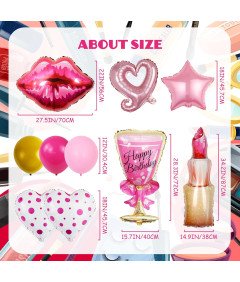 Zestaw Dekoracji na Urodziny Balony Urodzinowe Zestaw 13 Sztuk Duże Różowe