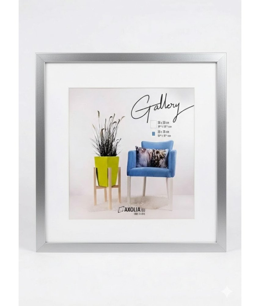 Ramka Na Zdjęcie 50x50 cm  Ramki Na Zdjęcia Srebrna Szkło Syntetyczne