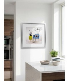 Ramka Na Zdjęcie 50x50 cm  Ramki Na Zdjęcia Srebrna Szkło Syntetyczne