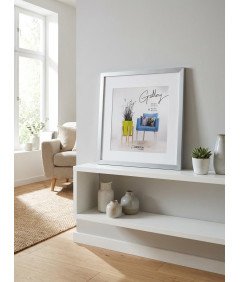 Ramka Na Zdjęcie 50x50 cm  Ramki Na Zdjęcia Srebrna Szkło Syntetyczne