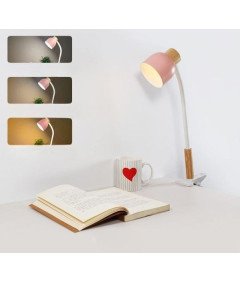 LANMOU Lampa Biurkowa LED z Zaciskiem Różowa 40cm