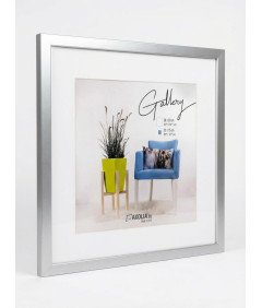 Ramka Na Zdjęcie 50x50 cm  Ramki Na Zdjęcia Srebrna Szkło Syntetyczne