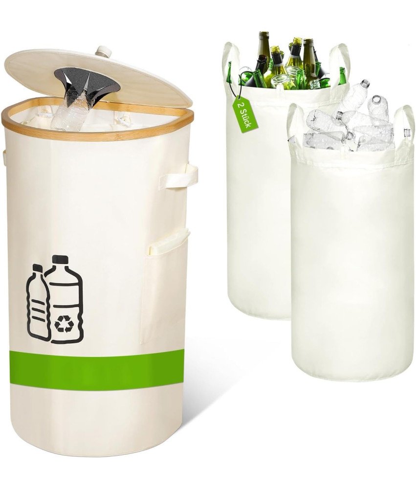 Pojemnik na Puste Butelki Kaucyjne 100L Składany Przenośny na Beżowy