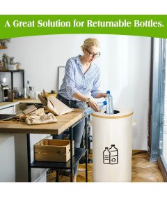 Pojemnik na Puste Butelki Kaucyjne 100L Składany Przenośny na Beżowy