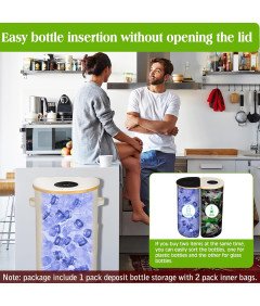 Pojemnik na Puste Butelki Kaucyjne 100L Składany Przenośny na Beżowy