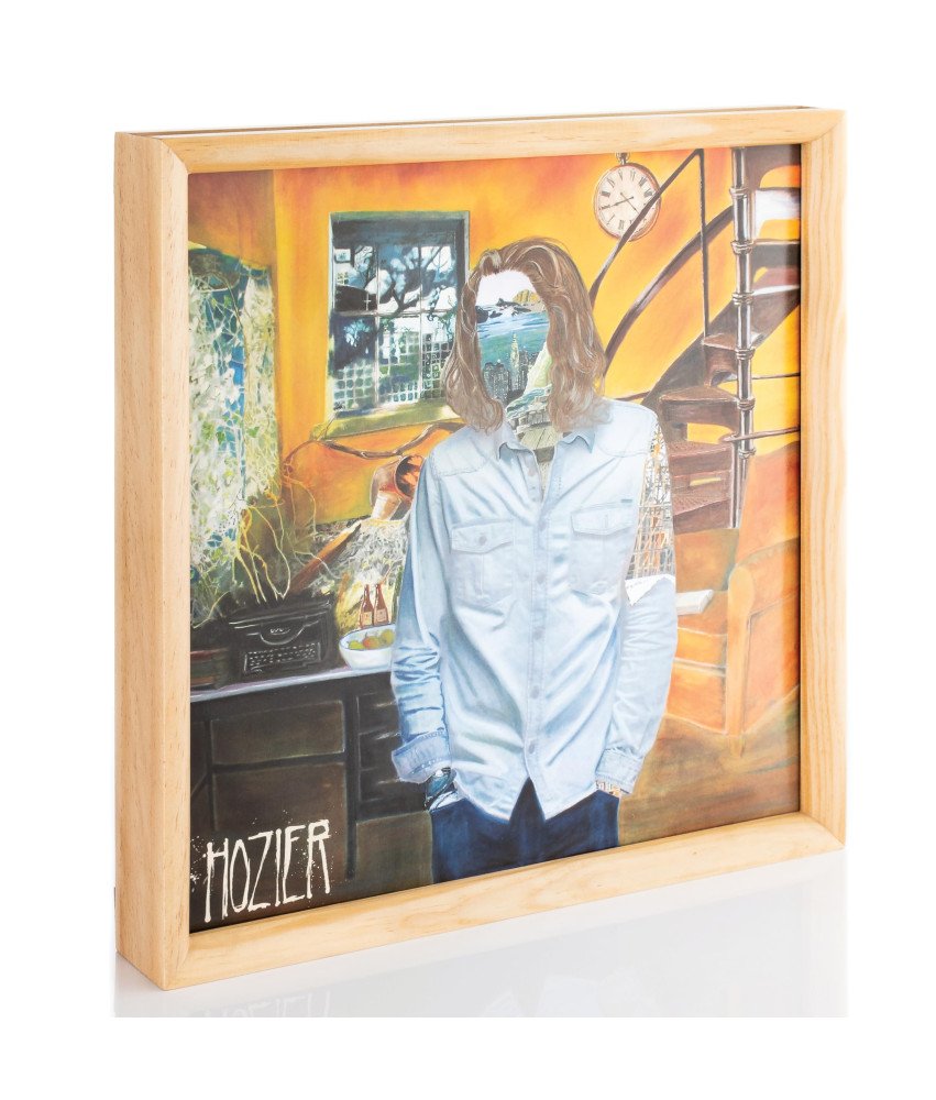 Ramka na Płyty Winylowe Stojak na Vinyl Drewno Sosnowe 31x31 cm