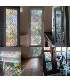 Folia Okienna Tęczowa samoprzylepna Efekt 3D Prywatność 50x300 cm Linarun