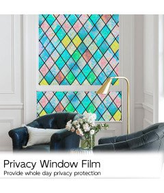 Folia Okienna Tęczowa samoprzylepna Efekt 3D Prywatność 50x300 cm Linarun