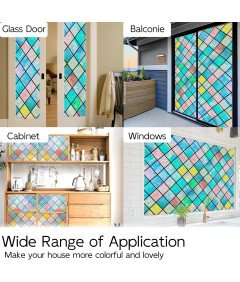 Folia Okienna Tęczowa samoprzylepna Efekt 3D Prywatność 50x300 cm Linarun