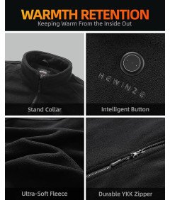 HEWINZE Kurtka Zimowa Dziecięca Podgrzewana na USB Bluza Polar Czarna XL