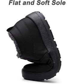 Scecocrs Śniegowce Damskie Buty Zimowe Ciepłe Botki Wodoodporne Czarne 42