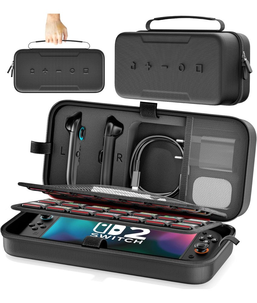 Kytok Etui Ochronne do Nintendo Switch 2 Duża Torba 28 Sloty Twarde Czarne