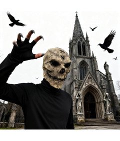 Straszna Maska Lateksowa Przebranie Halloween Trupia Czaszka Realistyczna