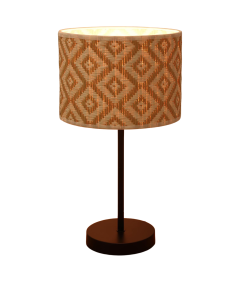 Navaris Lampa Stołowa Lampka Nocna Vintage Boho Klosz Beżowa E27 45x25 cm