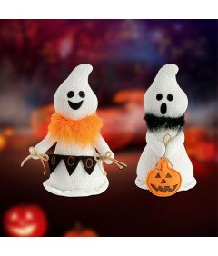 Pluszowa Maskotka Dekoracja Stołu na Halloween Lalki Duchy 2 Sztuki