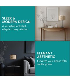 Navaris Lampa Stołowa Lampka Nocna Vintage Boho Klosz Beżowa E27 45x25 cm