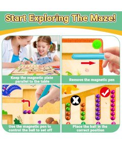 Zabawka Dla Dzieci Magnetyczna Tablica Motoryczna Montessori Edukacyjna