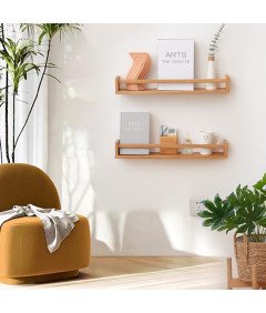 TREOAKWIS Półka Ścienna na Książki Wisząca Drewniana z Litego Dębu 60 cm