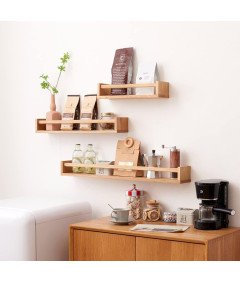 TREOAKWIS Półka Ścienna na Książki Wisząca Drewniana z Litego Dębu 60 cm